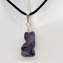 Load image into Gallery viewer, Adorable! Amethyst Cat Sterling Silver Pendant