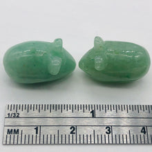 Load image into Gallery viewer, Two Aventurine Carved Mouse Beads | 19x11x11 mm | Green