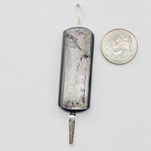 Load image into Gallery viewer, Hypersthene, Flat Rounded Rectangle Dangle Pendant| 2 1/2 ' Long | Black/Silver|