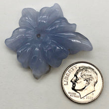 Load image into Gallery viewer, 35.5cts Exquisitely Hand Carved Blue Chalcedony Flower Pendant Bead - PremiumBead Alternate Image 6