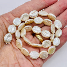 Load image into Gallery viewer, Designer Dream 14x10x4mm Cream Oval Coin Pearl Strand 103913
