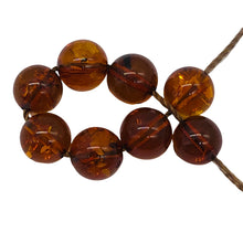 Load image into Gallery viewer, Amber Round Beads | 6 1/2 mm | Orange | 8 Beads |