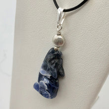 Load image into Gallery viewer, New Moon Sodalite Wolf and Sterling Silver Pendant 509282SDS5 - PremiumBead Alternate Image 4