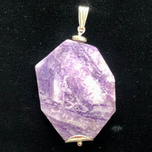 Load image into Gallery viewer, Purple Flower Sodalite Sterling Silver Pendant | Purple/White | 2 1/4" Long |