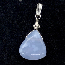 Load image into Gallery viewer, Blue Chalcedony Designer Sterling Silver Pendant | 18x16x6mm | 1 1/2" Long |