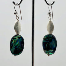 Load image into Gallery viewer, Abalone Sterling Silver Drop Earrings | 2 1/4" Long | Blue | 1 Pair Earrings |