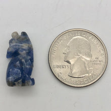 Load image into Gallery viewer, Howling New Moon Sodalite Wolf / Coyote Figurine | 21x11x8mm | Blue white - PremiumBead Alternate Image 10