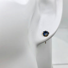 Load image into Gallery viewer, Blue Sapphire 14K Gold Earrings | 5mm | Blue | Stud | - PremiumBead Alternate Image 2