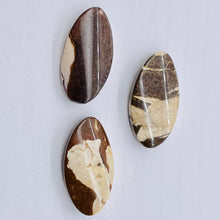 Load image into Gallery viewer, 3 Exotic Zebra Jasper Twist Oval Focal Beads 8906