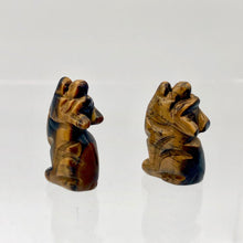 Load image into Gallery viewer, Howling New Moon 2 Carved Tiger's Eye Wolf Coyote Beads | 21x11x8mm | Golden Brown - PremiumBead Primary Image 1