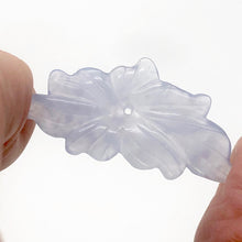Load image into Gallery viewer, 15cts Exquisitely Hand Carved Blue Chalcedony Flower Pendant Bead| 1 1/2" Long |