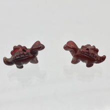 Load image into Gallery viewer, 2 Brecciated Jasper Dinosaur Stegosaurus Beads | 21x11x8mm | Red - PremiumBead Primary Image 1