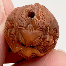 Load image into Gallery viewer, Hand Carved Boxwood Happy Dragon Ojime Netsuke Bead | 19mm | | 19mm | Brown - PremiumBead Alternate Image 9