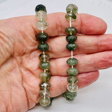 Load image into Gallery viewer, Rutilated Quartz 80 grams Faceted Graduated Roundels | 12x8mm | Green/Clear | 18
