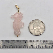 Load image into Gallery viewer, Rose Quartz Hand Carved Seahorse w/14K Gold Filled Findings Pendant 509244RQS - PremiumBead Alternate Image 5