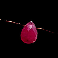Load image into Gallery viewer, 1 Stunning Natural Red Ruby Faceted Briolette Bead 9667Ad