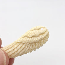 Load image into Gallery viewer, Water Buffalo Bone Carved Angel Wing Pendant Bead | 58.5x16x6mm | Bone | 10841 | 58.5x16x6mm | Cream - PremiumBead Alternate Image 9