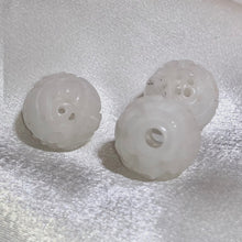 Load image into Gallery viewer, Intricately Carved White Jade 16mm Round Bead 10651 | 16mm | White - PremiumBead Alternate Image 4