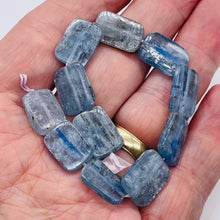 Load image into Gallery viewer, Chatoyant Blue Kyanite Rectangle Bead Strand 110653