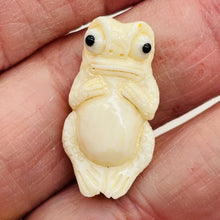 Load image into Gallery viewer, Frog Meditating Pendant Bead | 28x15x8mm | White | 1 Bead |