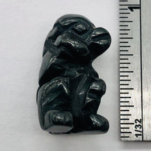 Load image into Gallery viewer, Swingin 2 Carved Hematite Monkey Beads | 20.5x12x11mm | Silver black