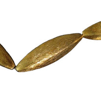 Load image into Gallery viewer, 1 Designer Brushed 22K Vermeil 4-Sided 40x10mm Rice Bead 10345