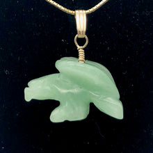 Load image into Gallery viewer, Semi Precious Stone Jewelry Soaring Eagle Pendant Necklace of Aventurine/Gold - PremiumBead Alternate Image 2