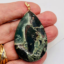 Load image into Gallery viewer, Wow Tsunami Green Sediment Stone Wire Wrap Pendant | 51x37mm | 2 1/2" Long |