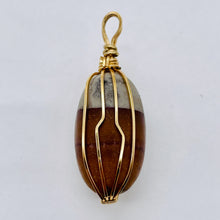 Load image into Gallery viewer, Jasper 14KGF Wire Wrap Oval | 1 3/4" Long | Tan Gray | 1 Pendant