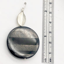 Load image into Gallery viewer, Silver Mirrors Hypersthene 29x7mm Disc Sterling Silver Pendant | 2"Long |