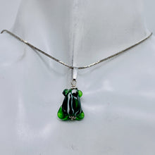 Load image into Gallery viewer, Lampwork Frog Sterling Silver Frog | 1" Long | Green | 1 Pendant |
