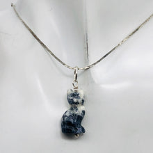 Load image into Gallery viewer, Adorable Blue Sodalite Cat & 925 Sterling Silver Pendant 509257SDS