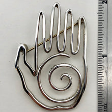 Load image into Gallery viewer, Fancy! One 8 Gram Sterling Silver Hand Lapel Pin Brooch | 1 1/4 x 2 3/4 inch |