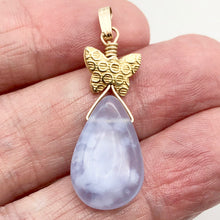 Load image into Gallery viewer, Blue Chalcedony Designer 14K Gold Filled Pendant | 22x12x6mm | 1 5/8" Long |