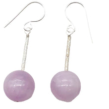 Load image into Gallery viewer, Kunzite Stone Sterling Silver Drop Earrings | 1.5" | Lavender Silver | Earrings