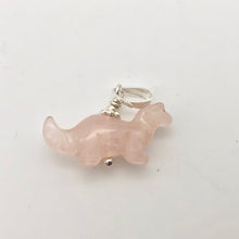 Load image into Gallery viewer, Pink Diplodocus Dinosaur Rose Quartz Sterling Silver Pendant 509259RQS | 25x11.5x7.5mm (Diplodocus), 5.5mm (Bail Opening), 7/8" (Long) | Pink - PremiumBead Alternate Image 5