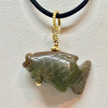 Load image into Gallery viewer, Unique! Bloodstone Koi Fish W/ 22K Vermeil Pendant 509265BSG - PremiumBead Primary Image 1