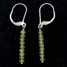 Load image into Gallery viewer, Untreated Green Sapphire Sterling Silver Roundel 9 Bead Earrings | 1 1/2" Long |