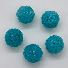Load image into Gallery viewer, Amazonite AAA Intricately Carved Round Bead | 17mm | Blue | 1 Bead |