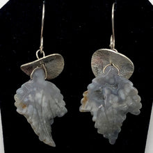 Load image into Gallery viewer, Ocean Jasper Sterling Silver Leaf Earrings | 2" Long | Seafoam Green | 1 Pair |