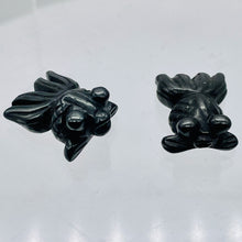 Load image into Gallery viewer, Wondrous 2 Carved Hematite Gold Fish Beads