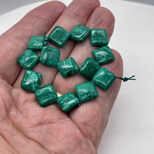 Load image into Gallery viewer, Superb Malachite 14x12x4mm Diagonal Square Bead 7.75 inchStrand 10252HS