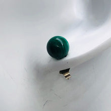 Load image into Gallery viewer, Malachite 8mm Sterling Silver Stud Ball Earrings | 8mm | Green | 1 Earrings