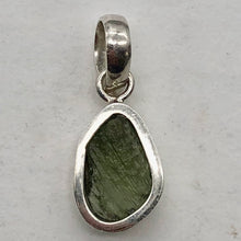 Load image into Gallery viewer, Moldavite Sterling Silver Drop | 1" Long | Green | 1 Pendant |