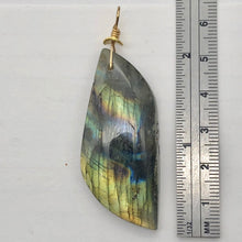 Load image into Gallery viewer, Labradorite 14K Gold Filled Drop Pendant | 2 1/2" Long | Yellow Rainbow |