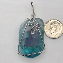 Load image into Gallery viewer, Blue Fluorite Wire Wrap Sterling Silver Drop Pendant| 2" Long | Blue | 1 Pendant