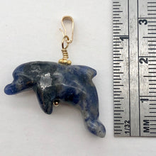 Load image into Gallery viewer, Sodalite Dolphin Pendant Necklace | Semi Precious Stone Jewelry | 14k Pendant