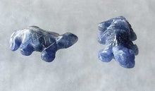 Load image into Gallery viewer, 2 Carved Snappy Sodalite Lizard Beads | 27x15x7mm | Blue white - PremiumBead Primary Image 1