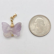 Load image into Gallery viewer, Flutter Carved Light Purple Amethyst Butterfly 14K Gold Filled Pendant 509256AMG - PremiumBead Alternate Image 4