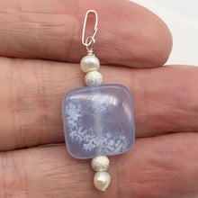 Load image into Gallery viewer, Blue Chalcedony FW Pearl Sterling Silver Drop Pendant | 1 5/8" Long |